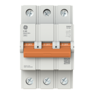 MINIDISJUNTOR Tripolar 40A 10kA/6kA em 220V/380V Termomagnetico Curva CG63H-C40GE ABB