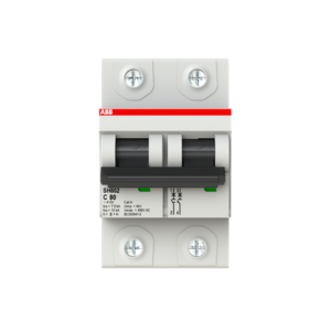 Minidisjuntor Bipolar 80A 10kA em 220 V/380 V Termomagnetico Curva CSH802-C80 ABB