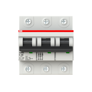 Minidisjuntor Tripolar 100A 10kA em 220 V/380 V Termomagnetico Curva CSH803-C100 ABB