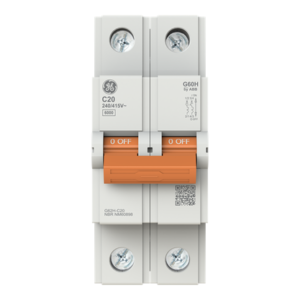 MINIDISJUNTOR Bipolar 20A 10kA/6kA em 220V/380V Termomagnetico Curva CG62H-C20 ABB