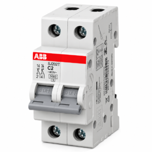 Minidisjuntor Bipolar 2A 5kA /3kA em 220 V/380 V Termomagnetico Curva CSJ202T-C2 ABB