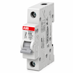Minidisjuntor Monopolar 63A 5kA /3kA em 127V/220 V Termomagnetico CurvaC SJ201T-C63 ABB