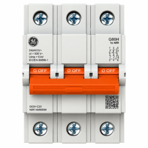 MINIDISJUNTOR Tripolar 10A 10kA/6kA em 220V/380V Termomagnetico Curva CG63H-C10 ABB