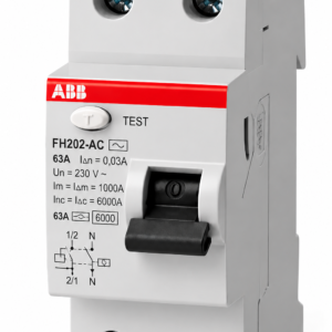Interruptor Diferencial Residual Bipolar 63A 6kA Tipo AC 30mA FH202AC-63/0,03 ABB