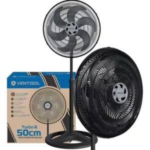 VENTILADOR OSC COLUNA TURBO 6P 50CM PR 127V PREMIUM